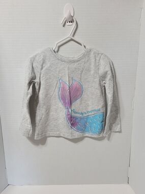 Garanimals Toddler Girl Mermaid Shirt 2T Gray Long Sleeve “Secretly a Mermaid”